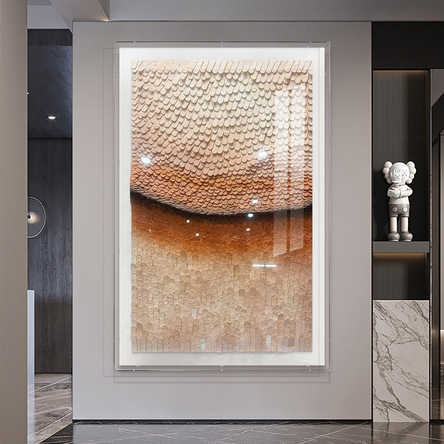 Earthy Neutral 3D Paper Mosaic Wall Art - Textured Roll Sculpture