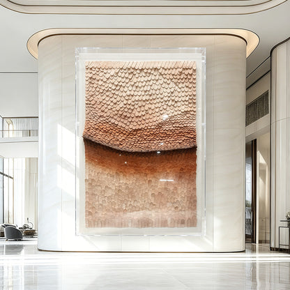 Earthy Neutral 3D Paper Mosaic Wall Art - Textured Roll Sculpture