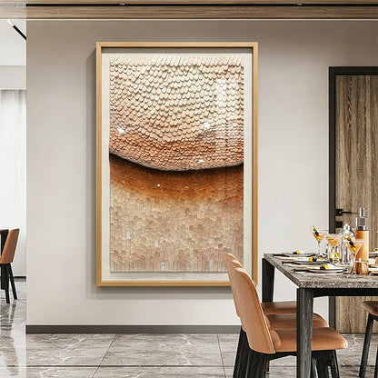 Earthy Neutral 3D Paper Mosaic Wall Art - Textured Roll Sculpture