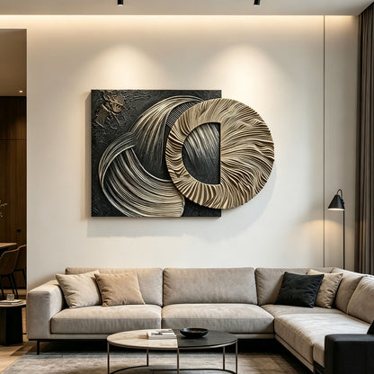 Bronze Orbit Carved Wall Sculpture