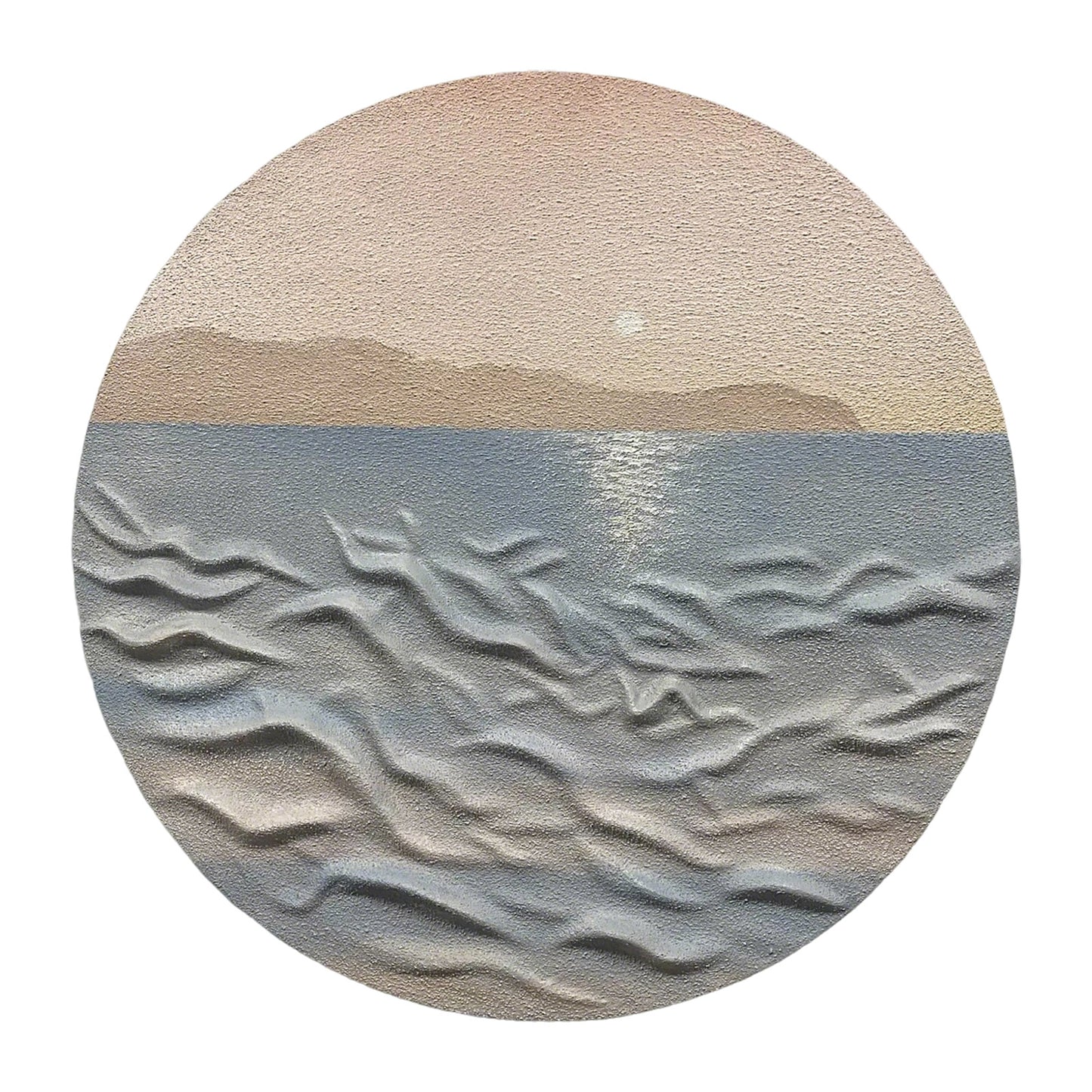 Sea Dawn Round Relief Wall Art