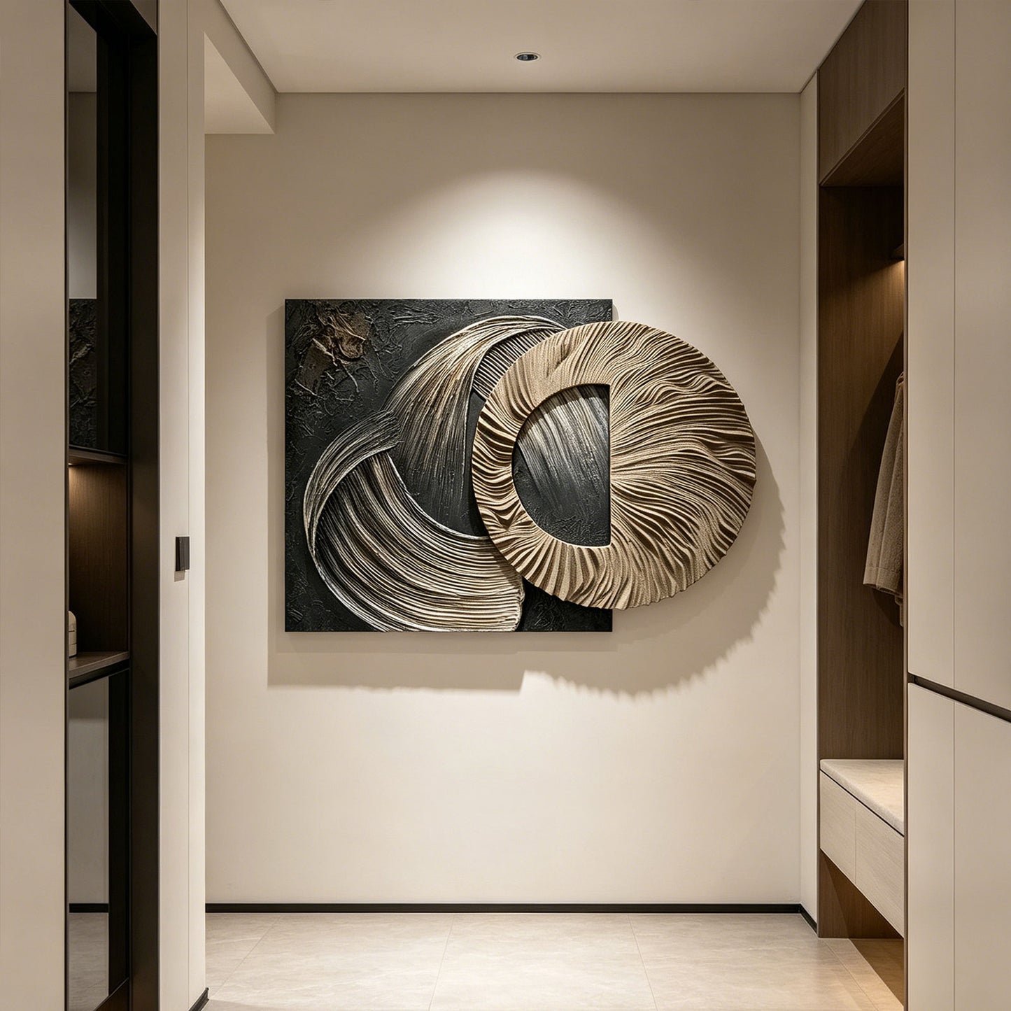 Bronze Orbit Carved Wall Sculpture