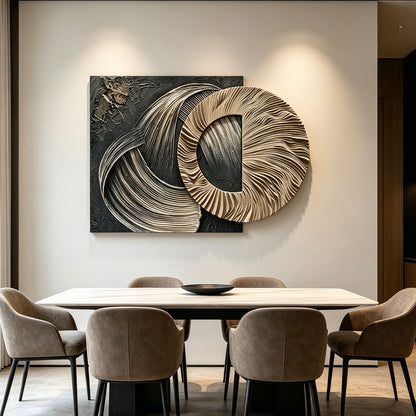 Bronze Orbit Carved Wall Sculpture