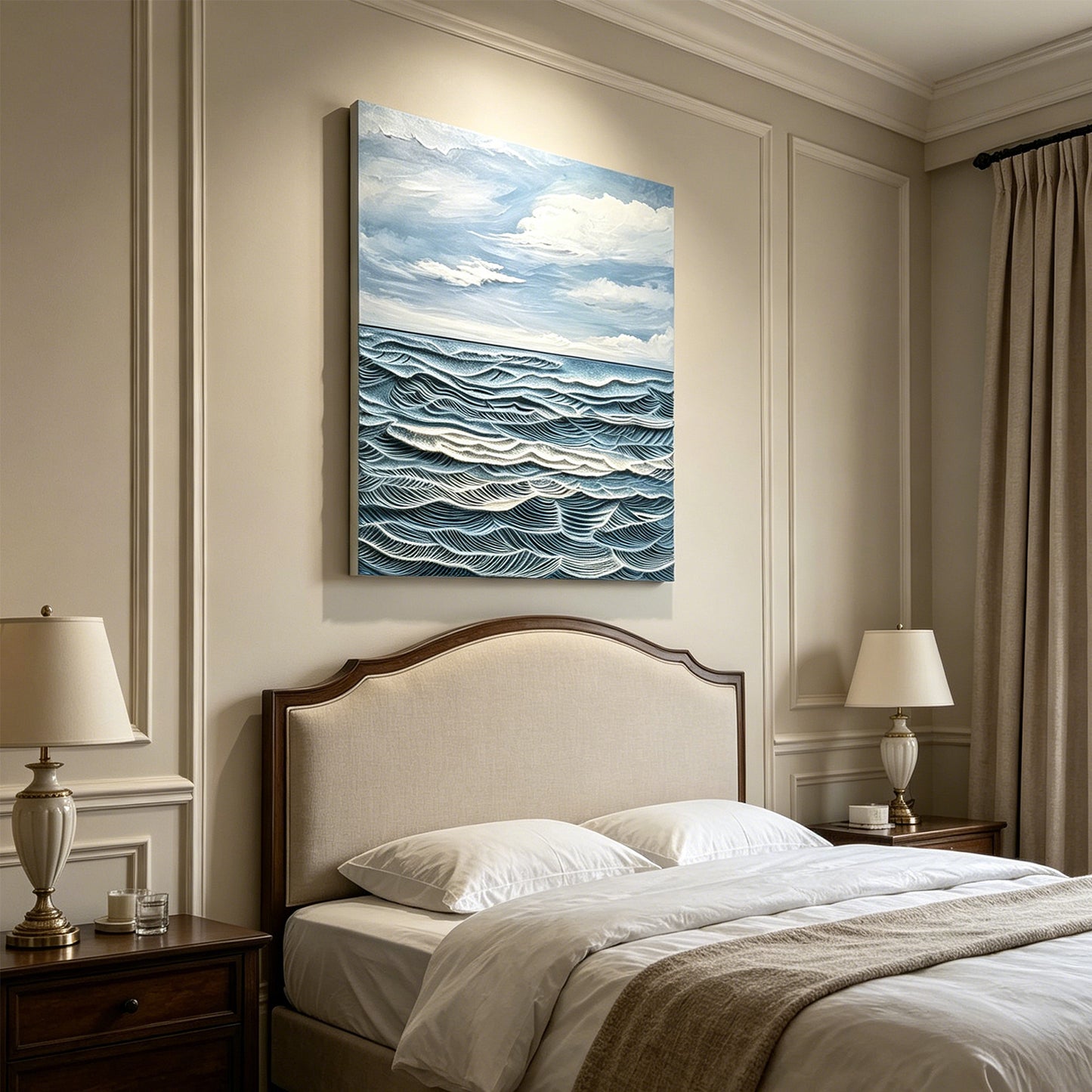 Blue Open Sea Textured Painting
