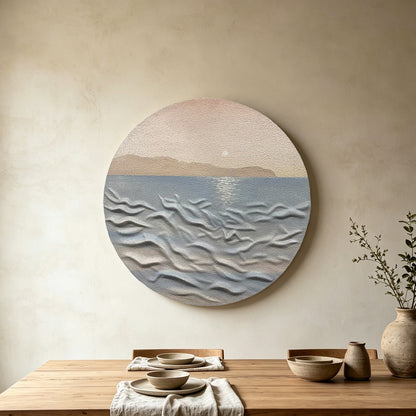 Sea Dawn Round Relief Wall Art