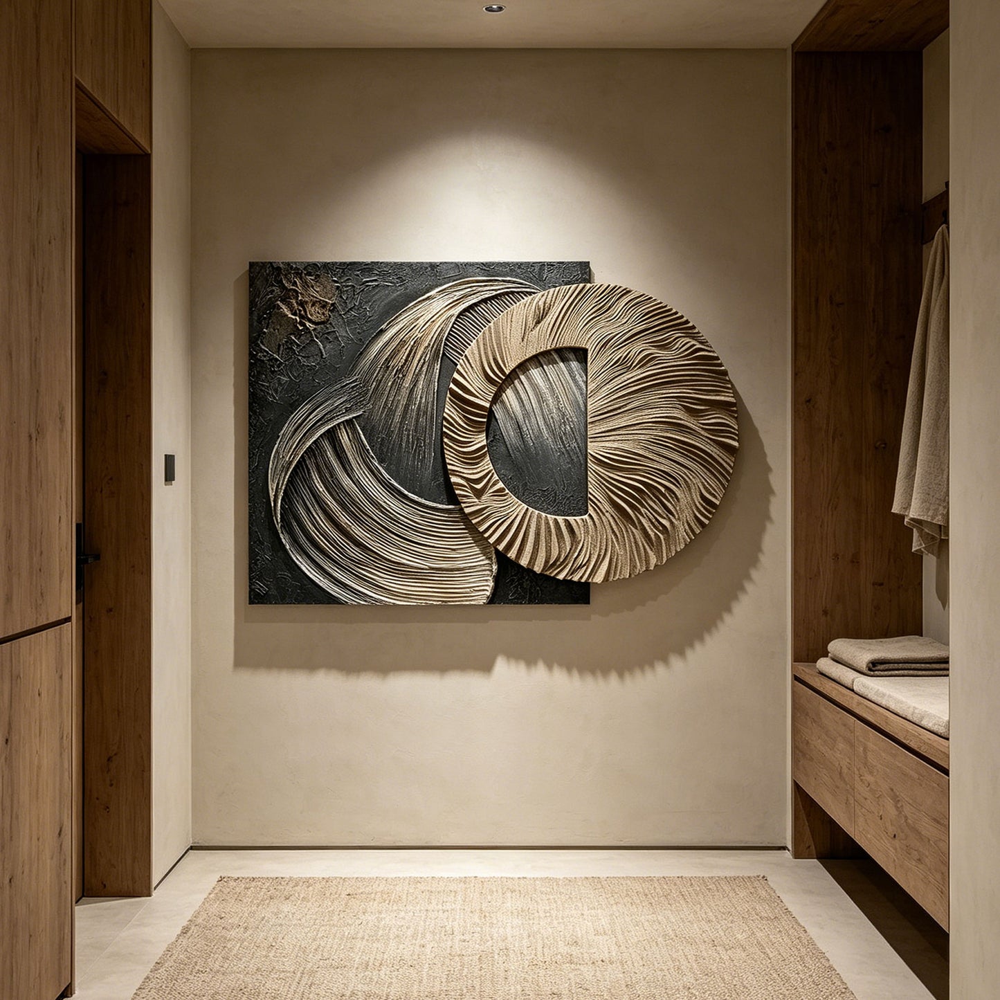Bronze Orbit Carved Wall Sculpture