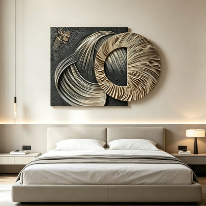 Bronze Orbit Carved Wall Sculpture