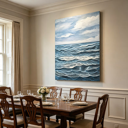 Blue Open Sea Textured Painting