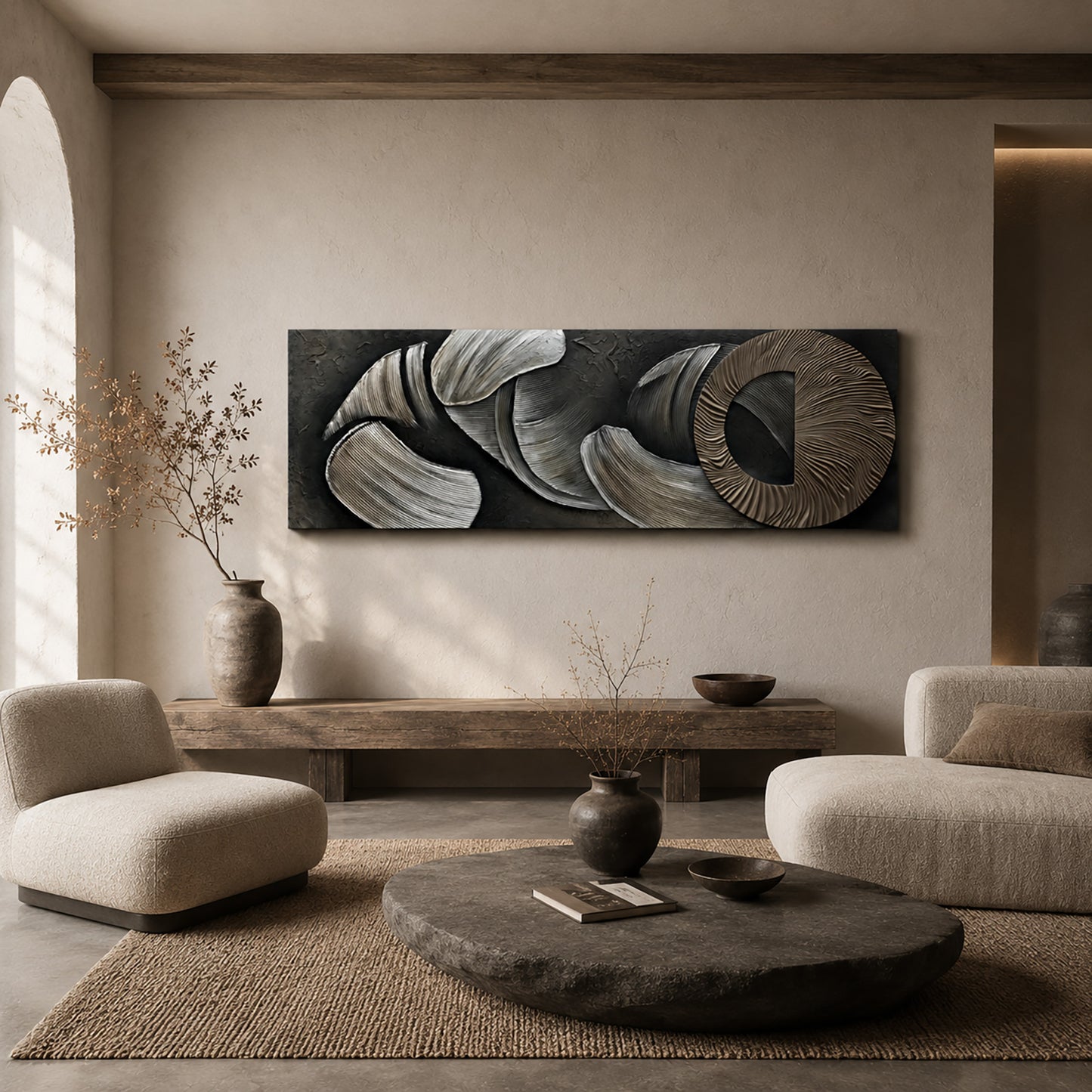 Bronze Spiral Sandstone Panorama Relief