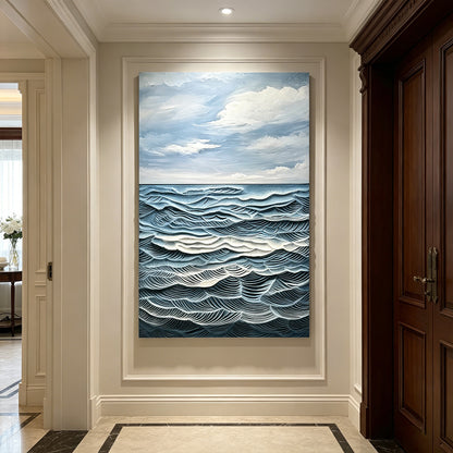 Blue Open Sea Textured Painting