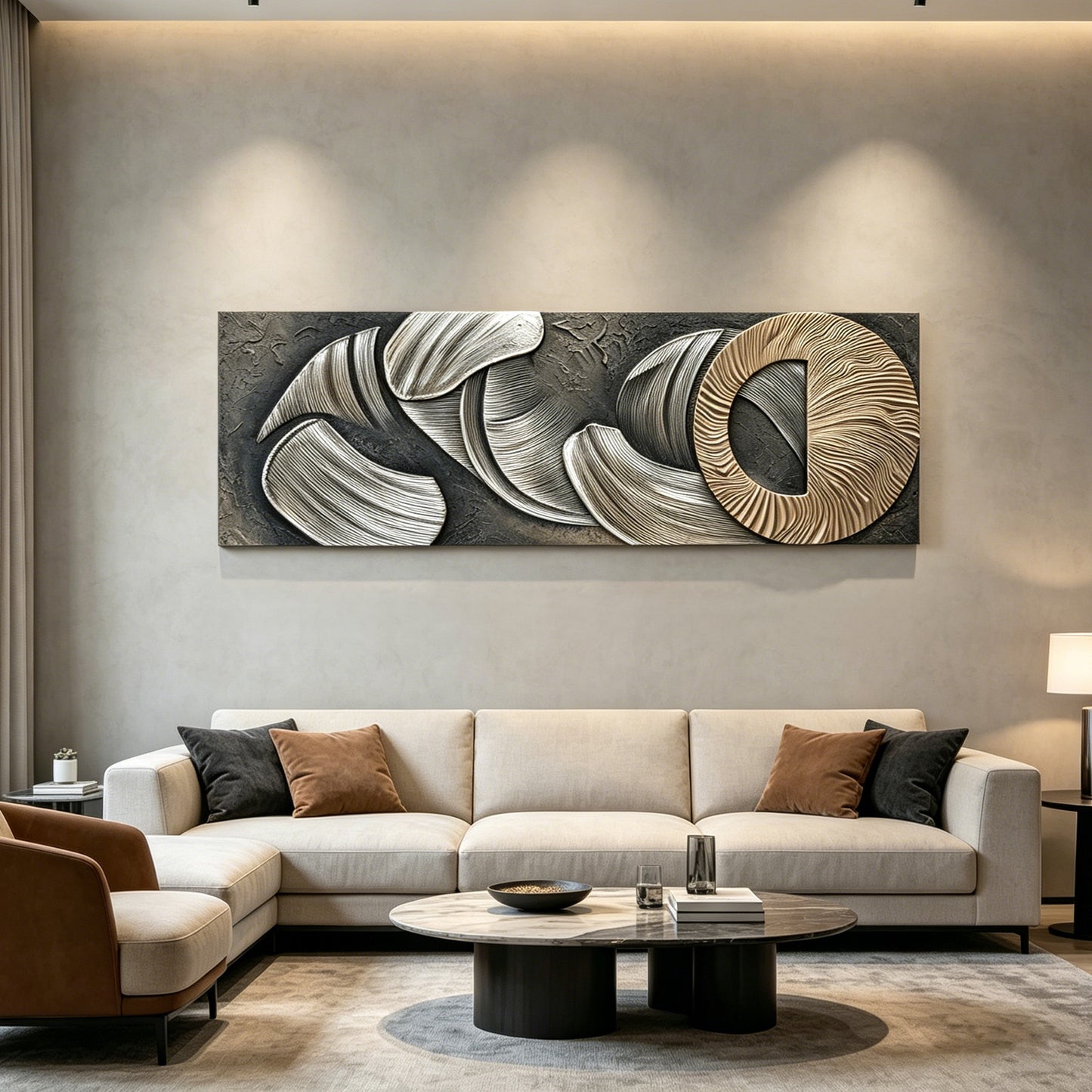 Bronze Spiral Sandstone Panorama Relief