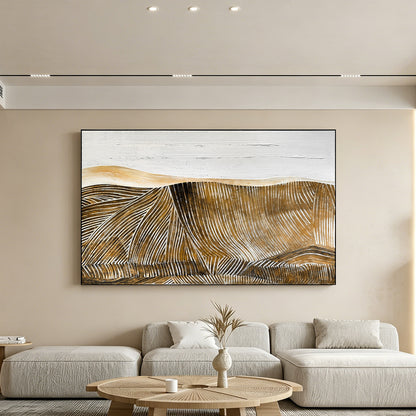 Golden Dune Panorama Wall Relief