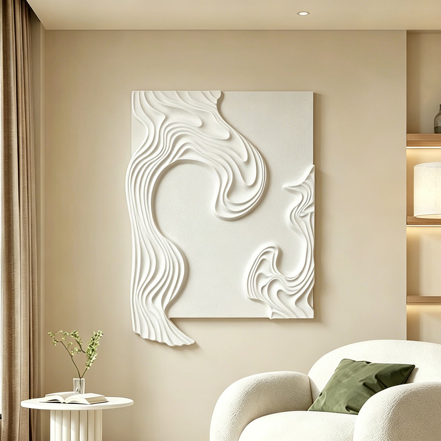 Ivory Contour Organic Wall Relief