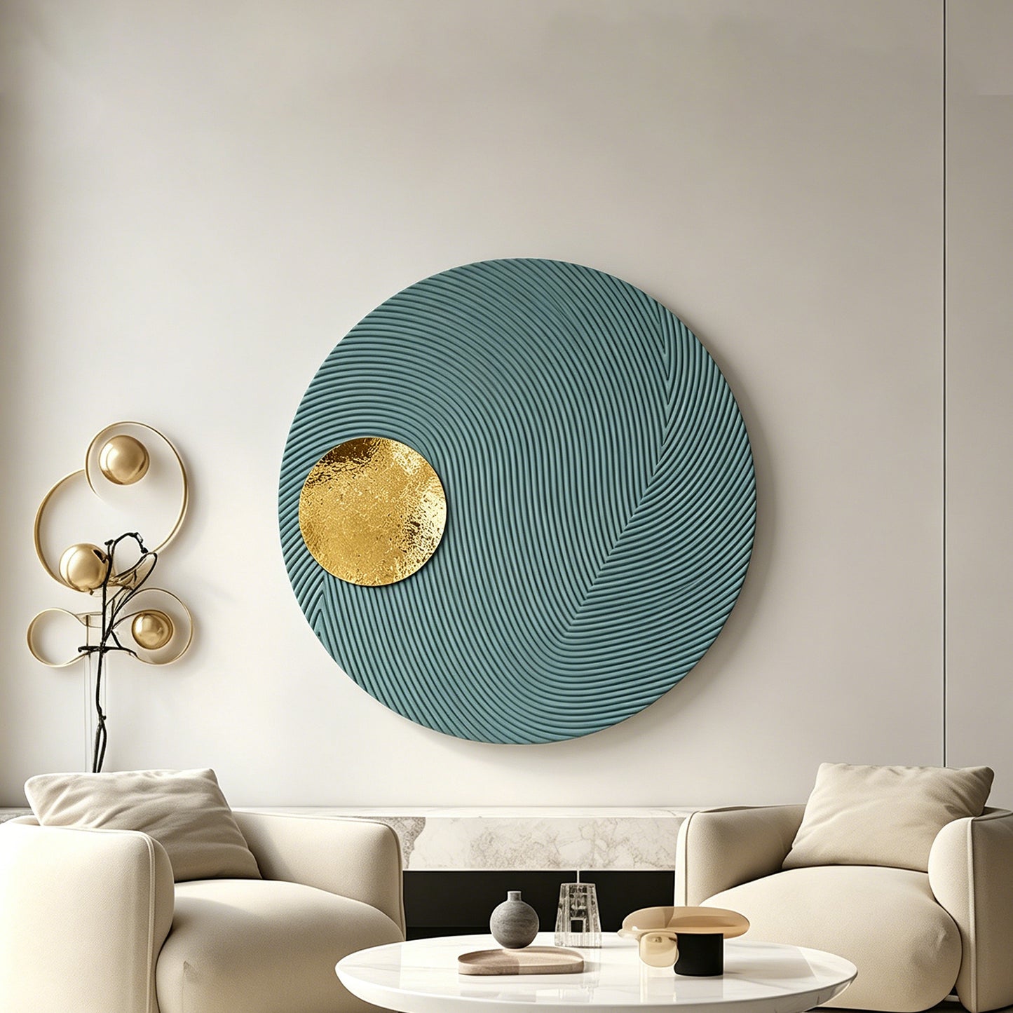 Forest Line Round Wall Art