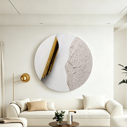 Blush Divide Round Textured Wall Art