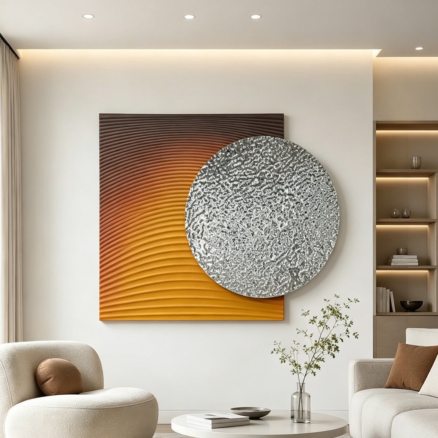 Amber Gradient Circle Wall Sculpture