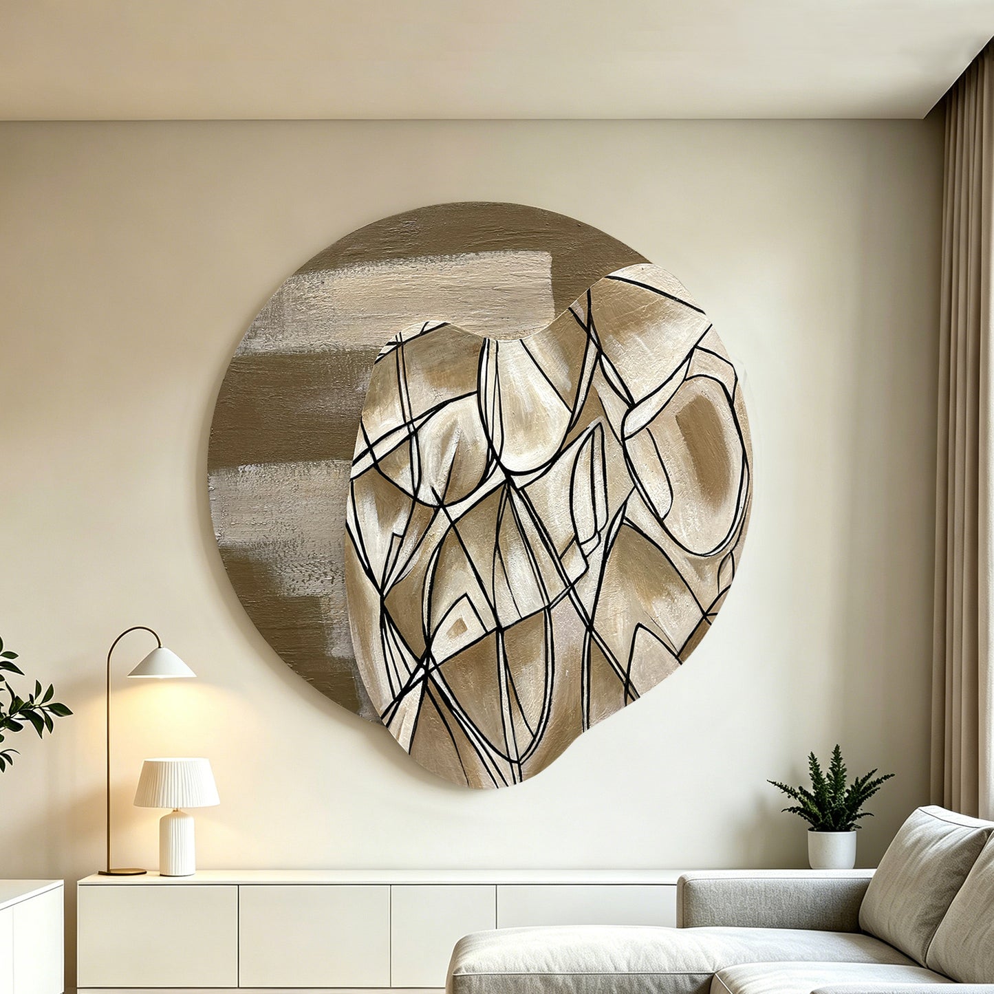 Abstract Line Organic Mirror Art