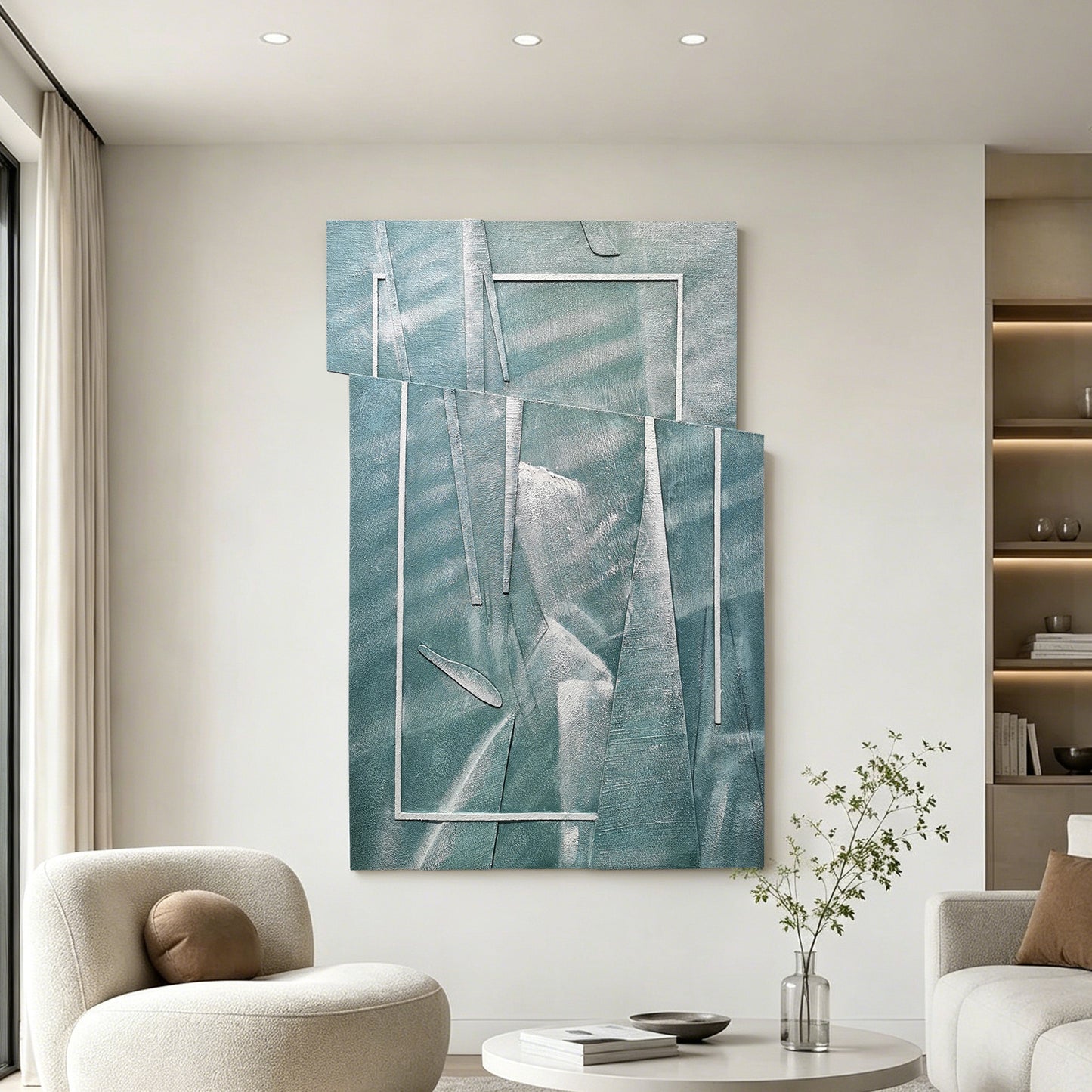 Blue Glass Layered Acrylic Wall Art