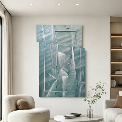 Blue Glass Layered Acrylic Wall Art