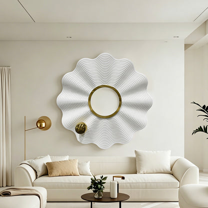 Ivory Fluted Halo Wall Sculpture