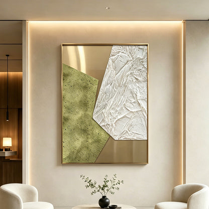 Ivory Gold Folded Texture Art