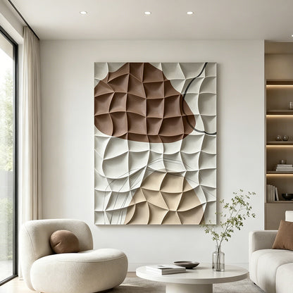 Taupe Leaf Canopy Textured Wall Art