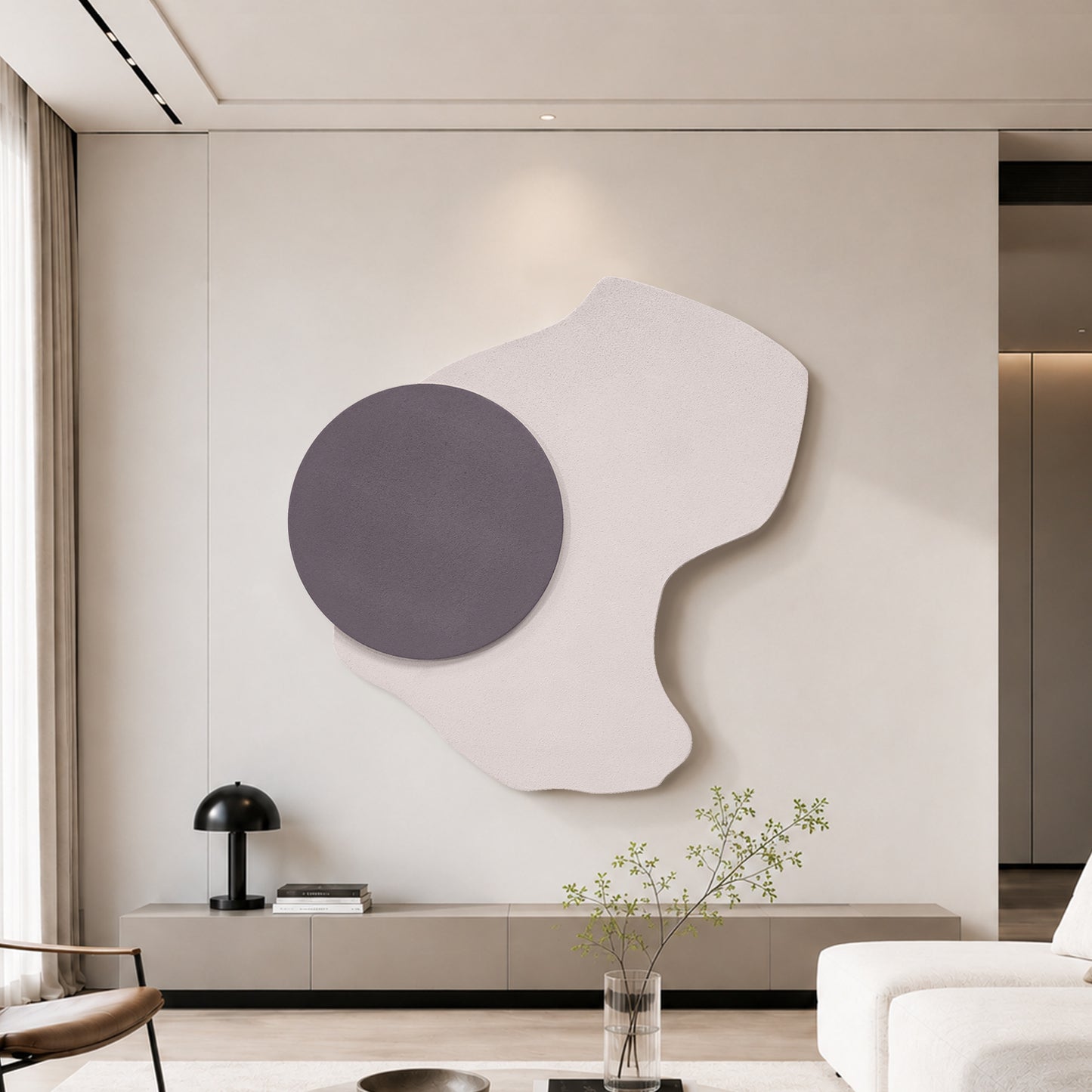 Mustard Ivory Layered Circle Wall Art