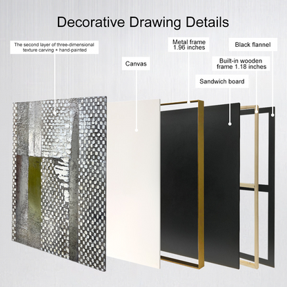Extra Large Green Abstract Wall Art with Rich Thick Texture, Modern Elegant Artwork