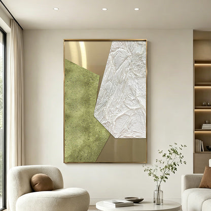 Ivory Gold Folded Texture Art