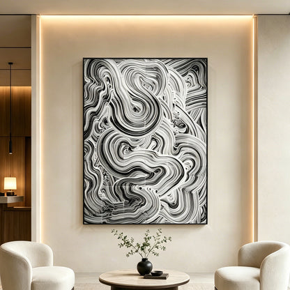 Gray Marble Current Relief Wall Art
