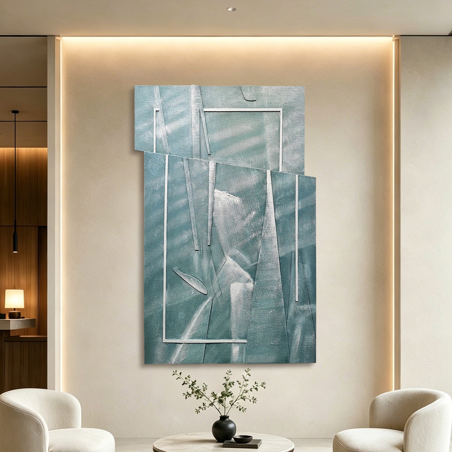 Blue Glass Layered Acrylic Wall Art