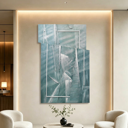 Blue Glass Layered Acrylic Wall Art