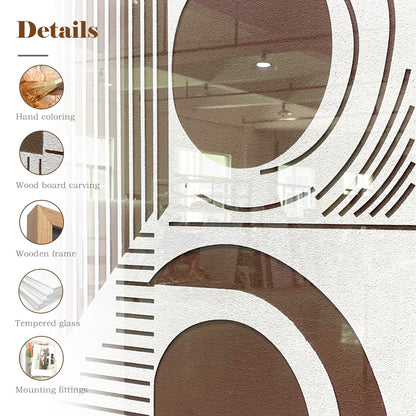 Creative geometric wide-format wall artwork, featuring a unique three-dimensional design and striking visual appeal.