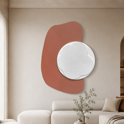 Taupe Ripple Circle Wall Relief