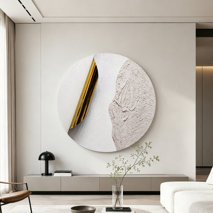 Blush Divide Round Textured Wall Art