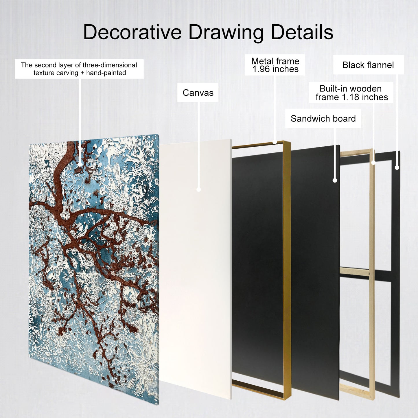 Winter Trees Large Canvas Art, ideal wall decor for living room and bedroom above bed.