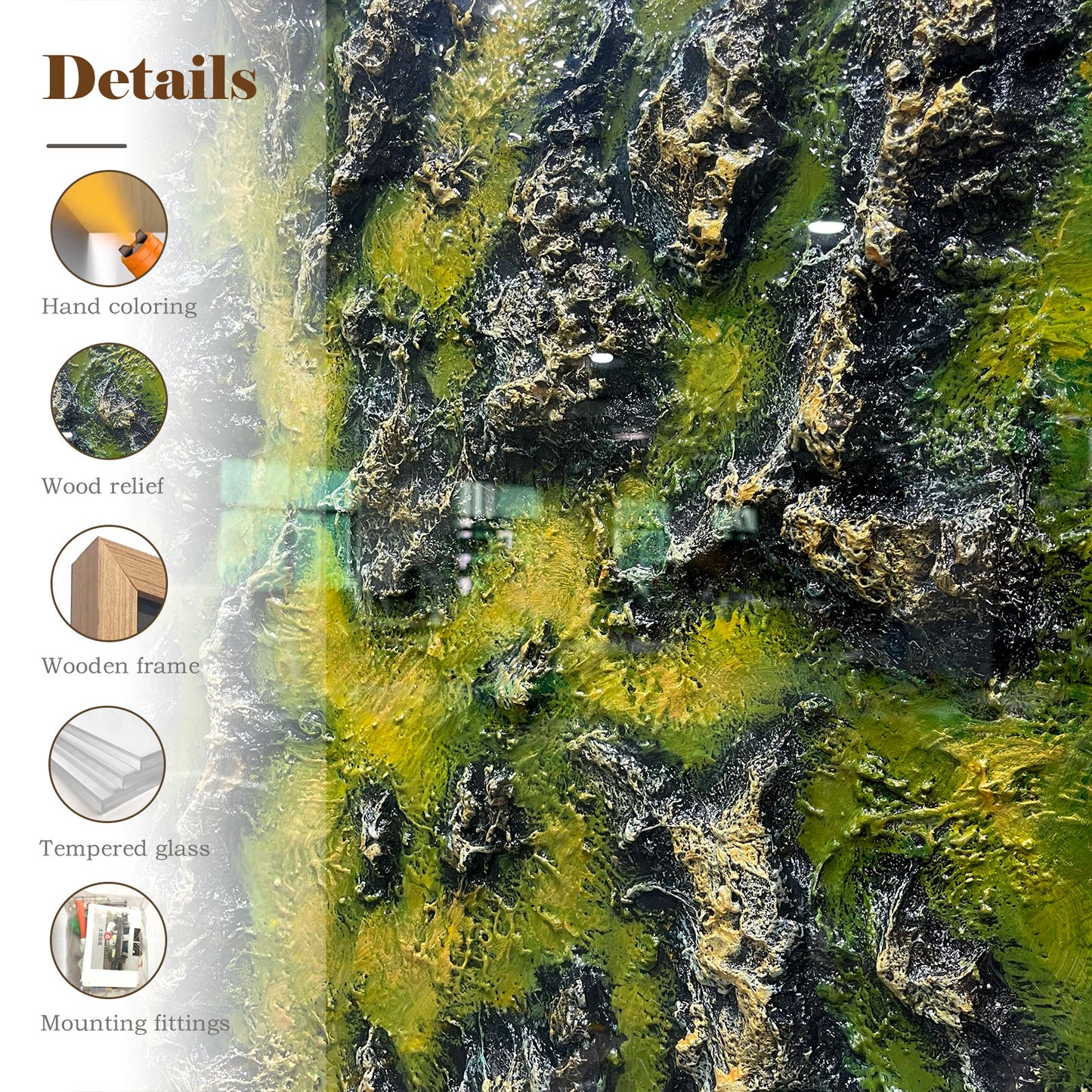 Abstract Fluid Double-Layer Relief Art - Earth Tone Desert Wavy