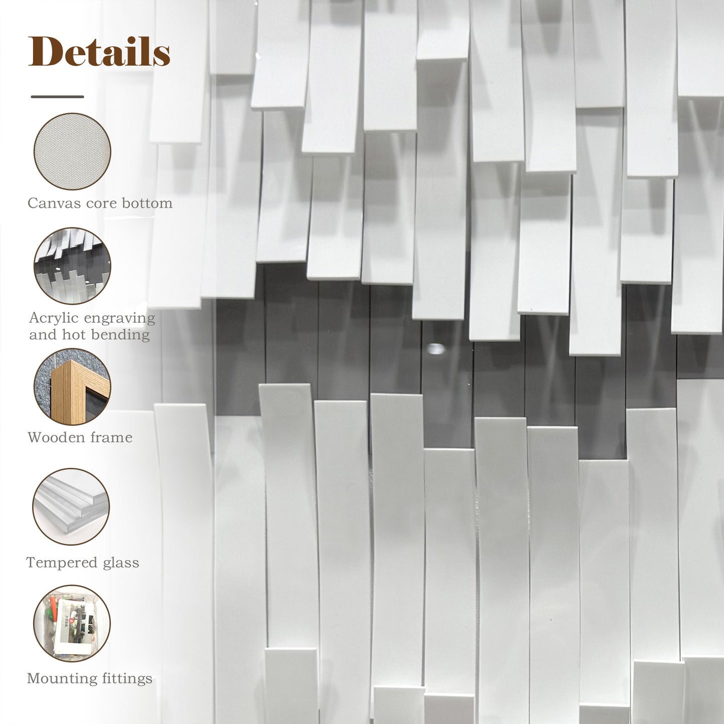 Modern Abstract 3D Wall Art, Handcrafted Aesthetic Decor in Black and White