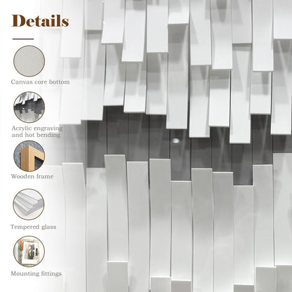 Modern Abstract 3D Wall Art, Handcrafted Aesthetic Decor in Black and White