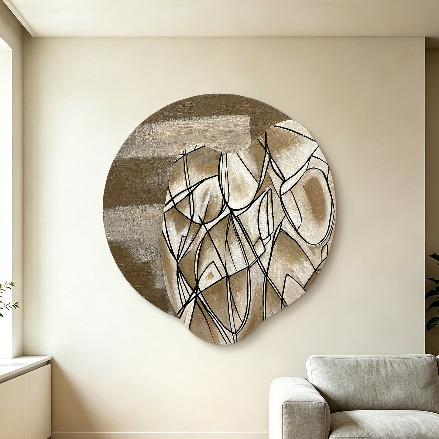 Abstract Line Organic Mirror Art