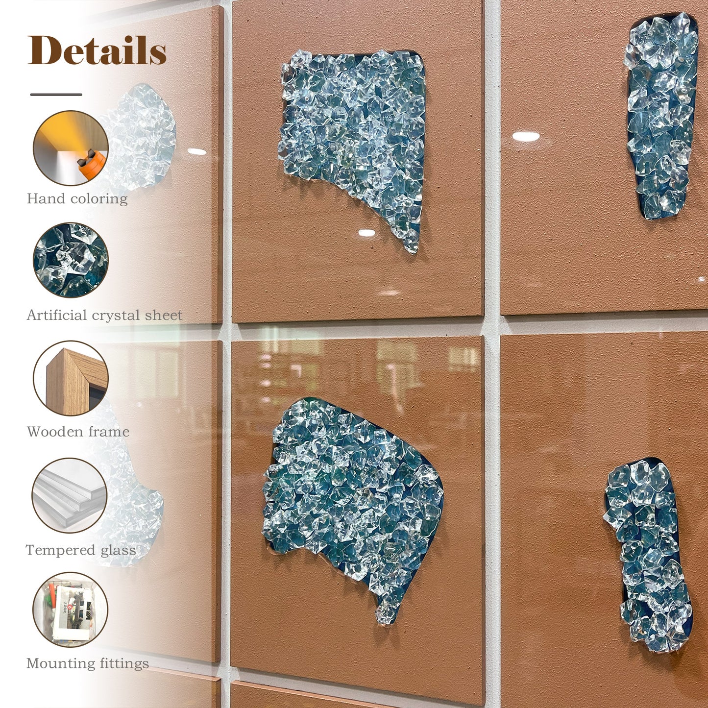 A three-dimensional carving masterpiece adorned with dynamic crystals, exuding an elegant and refined ambiance.