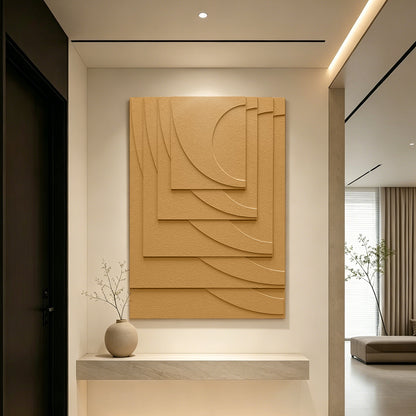 Terracotta Geometry Carved Wall Panel