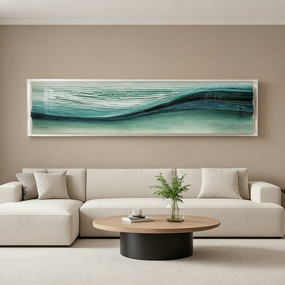 Teal Current Horizontal Textured Art