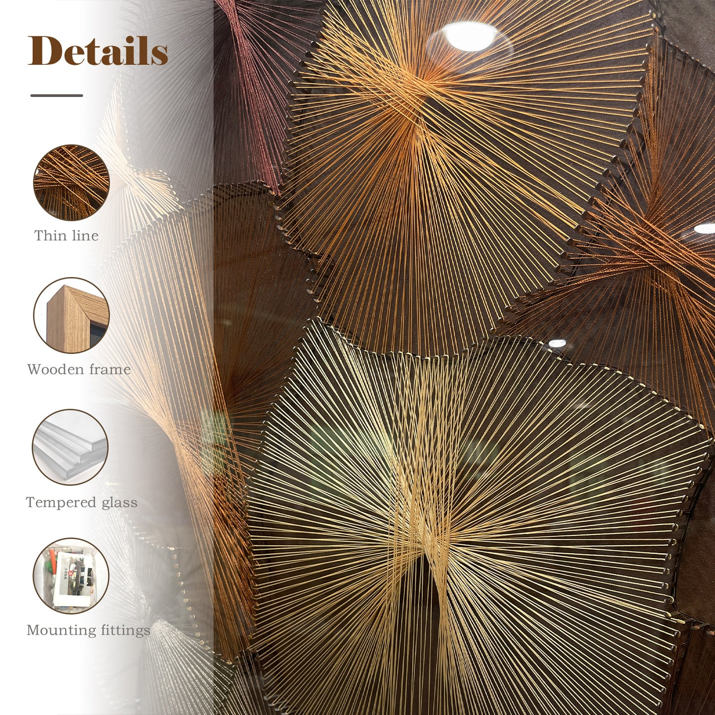 Luxury Textile Blossom Wall Panel Contemporary Thread Artwork