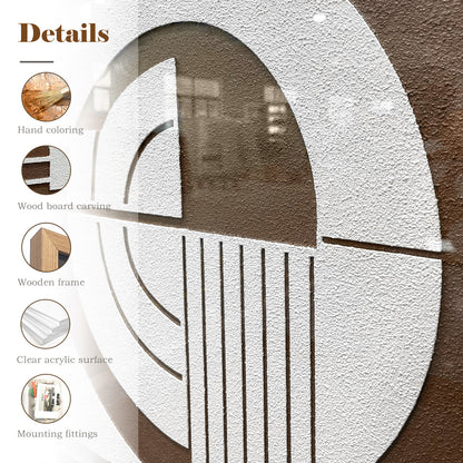Chunky Textured Wood Carving - Heavy Impasto 3D Relief Decor
