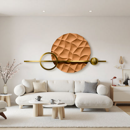 Copper Sun Geometric Wall Sculpture