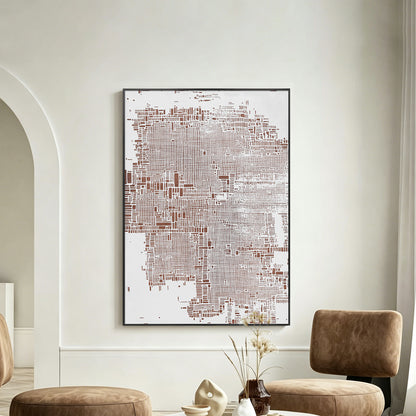 Rose Grid Textured Abstract Wall Art