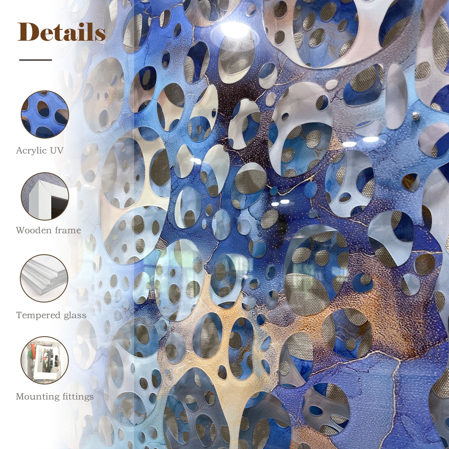 Abstract Acrylic Geometric Wall Hanging Gradient Textured Decor