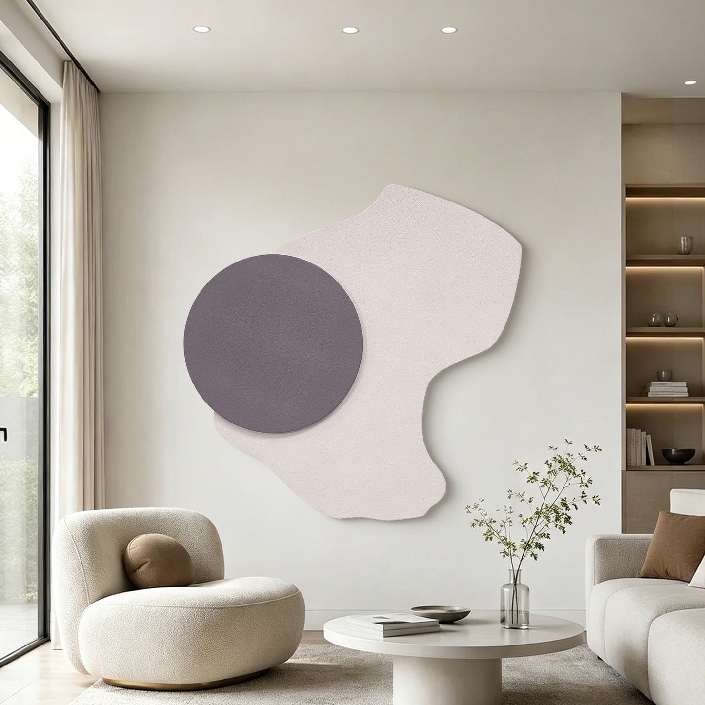 Mustard Ivory Layered Circle Wall Art
