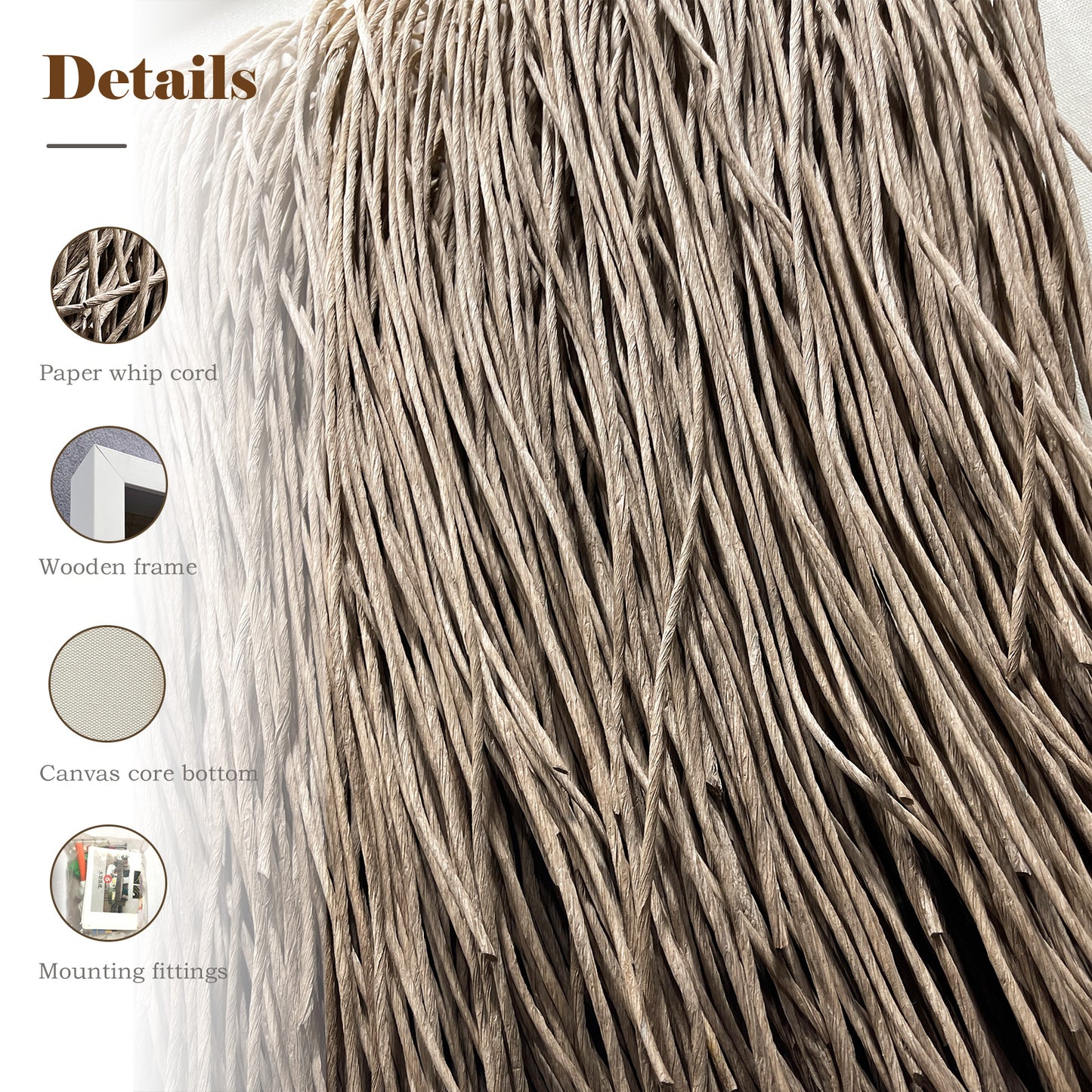 Minimalist Paper Rope Fringe Tapestry Wall Art